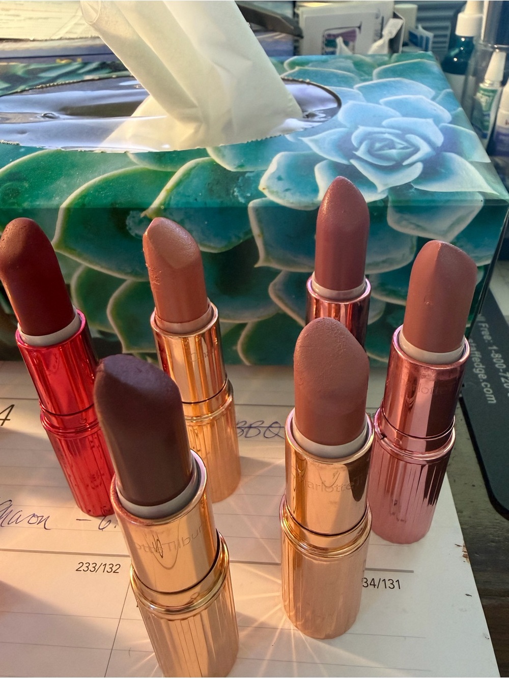 Charlotte Tilbury Matte Lipstick Set - Deep Plum, Mauve, Nude, Rose, Brown